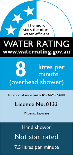 3 star - 8lt/min - OH / Not star rated - 7.5lt/min - HH