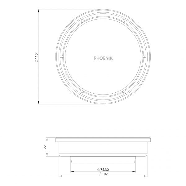 Phoenix Point Drain Round 100mm Outlet 76mm