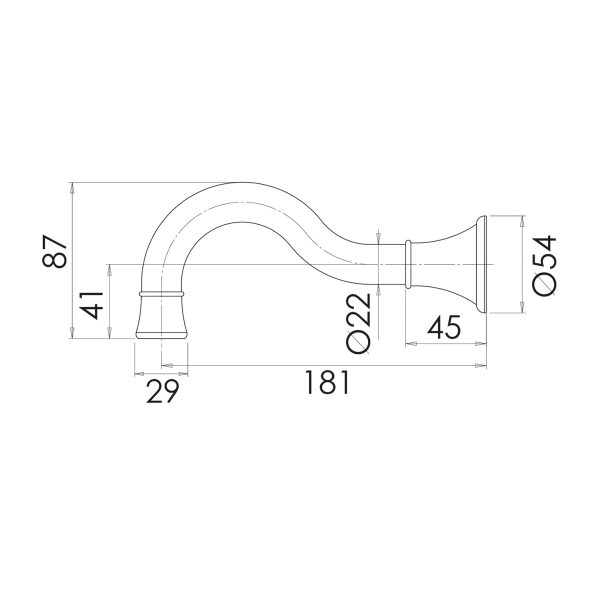 Nostalgia Basin Bath Outlet 180mm Shepherd Crook