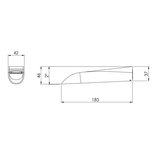 Nara Wall Bath Outlet 185mm
