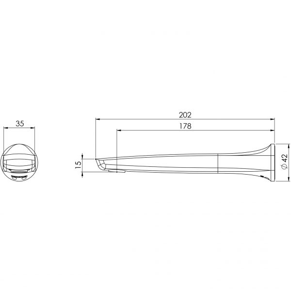 Subi Wall Bath Outlet 180mm
