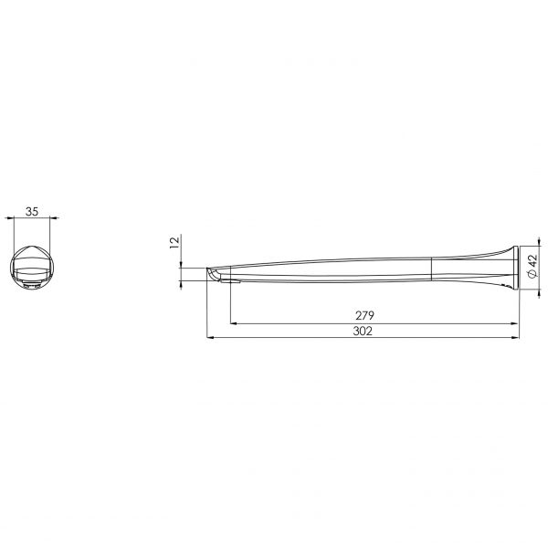 Subi Wall Bath Outlet 280mm