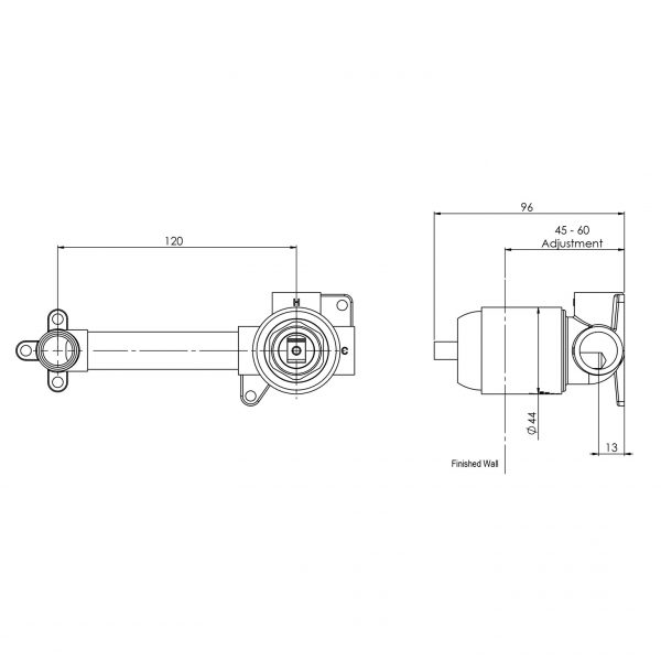 Builders Wall Mixer Set Breech Only - Lead Free
