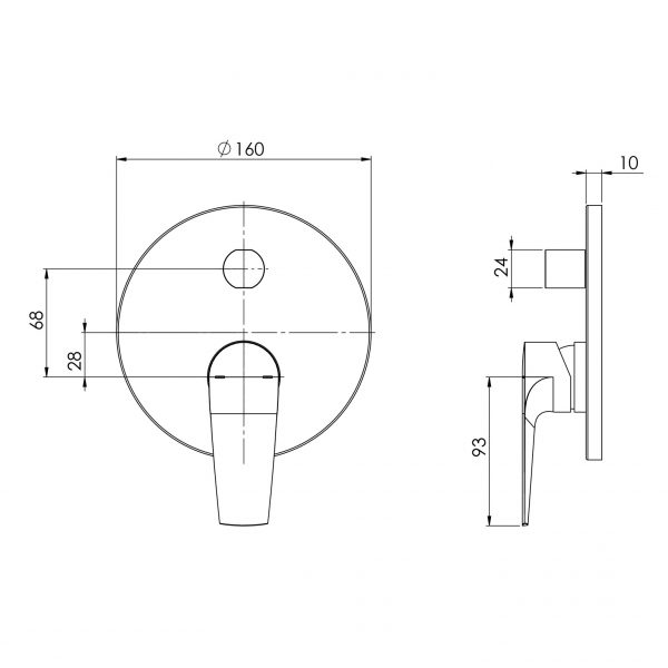 Arlo Shower / Bath Diverter Mixer Trim Kit Only