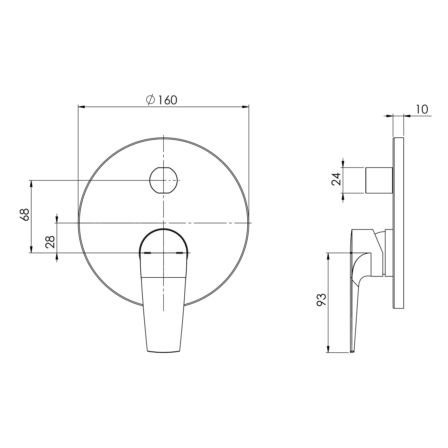 Arlo Shower / Bath Diverter Mixer (Trim Kit Only)
