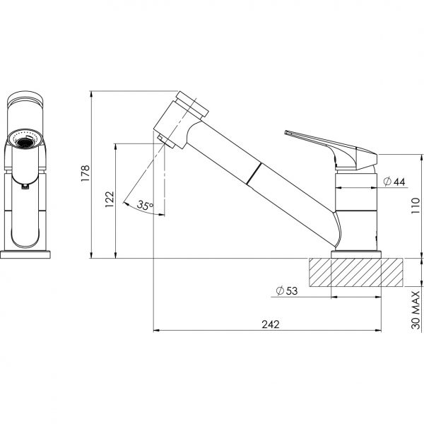 Ivy MKII Pull Out Sink Mixer - Lead Free