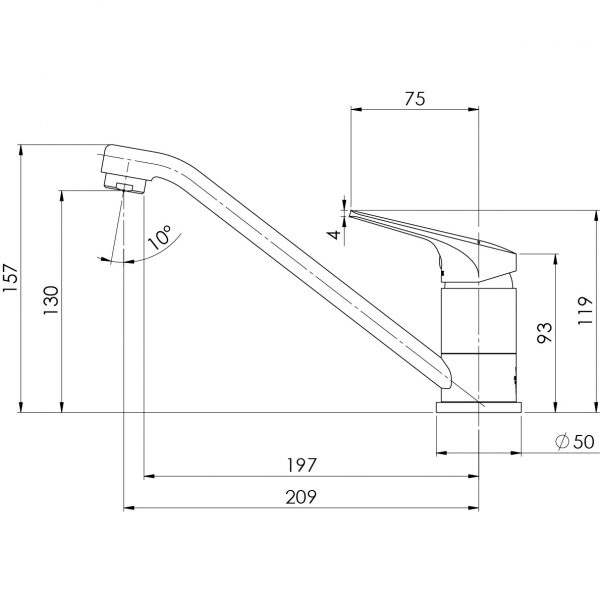 Ivy MKII Swivel Sink Mixer - 6 Star - Lead Free
