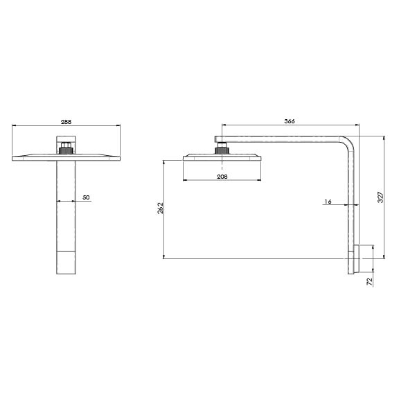 NX Orli Shower Arm & Rose