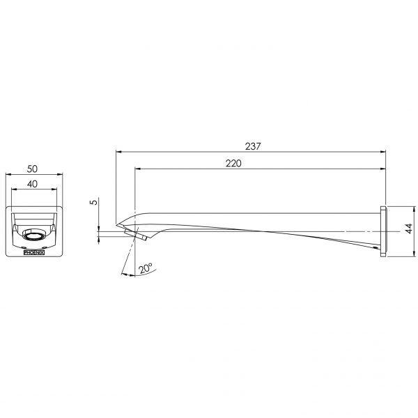 Argo Wall Basin Outlet 220mm