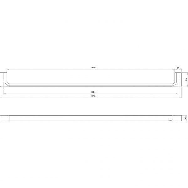 Gloss Single Towel Rail 800mm