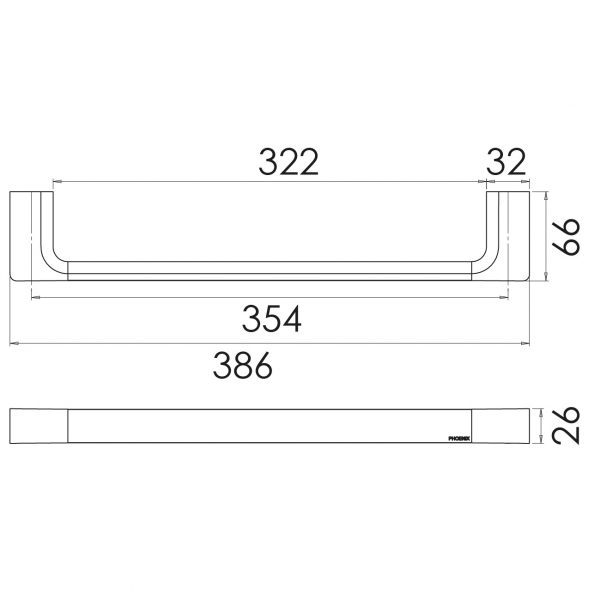 Gloss Hand Towel Rail