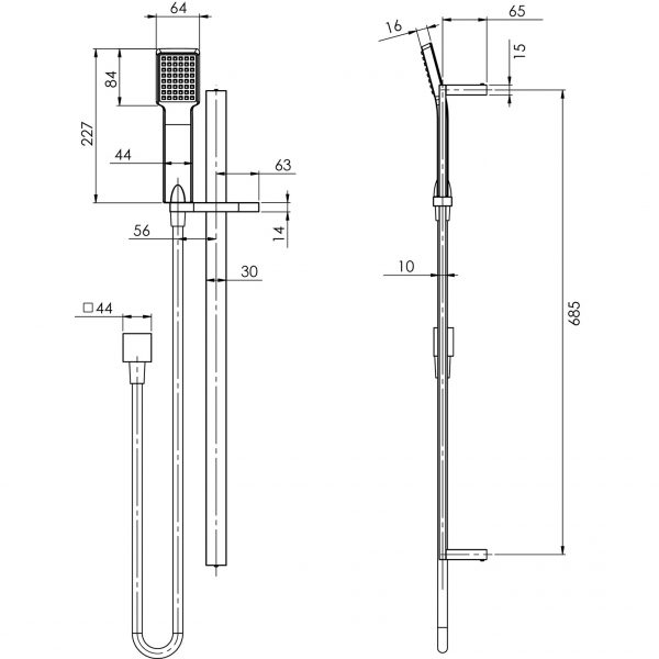 Lexi Deluxe Rail Shower