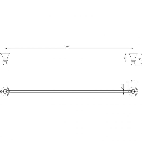 Nostalgia Single Towel Rail 760mm
