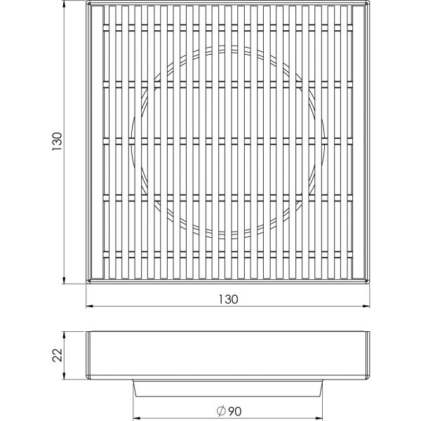 Phoenix Point Drain HG 130mm Outlet 90mm