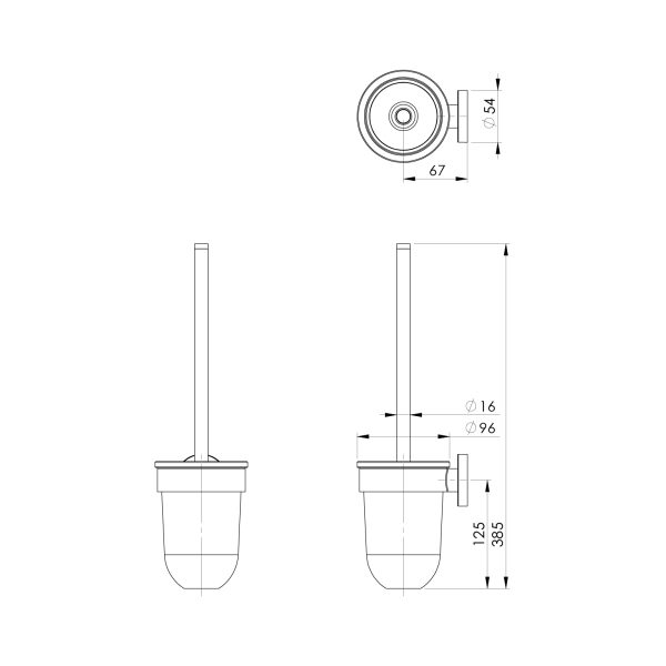 Radii Toilet Brush & Holder Round
