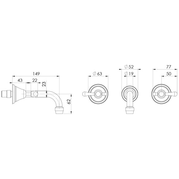 Rhapsody Lever Bath Set - Lead Free