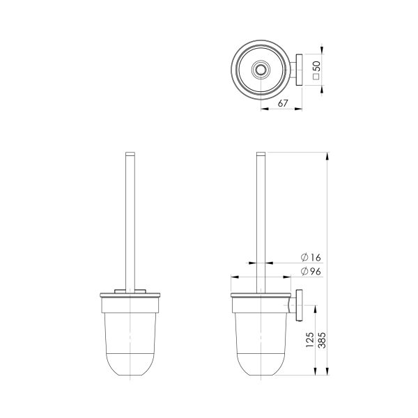 Radii Toilet Brush & Holder Square