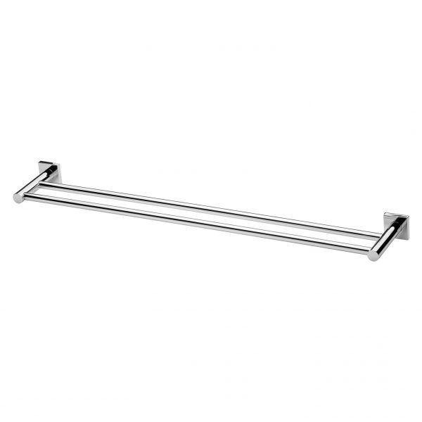 Radii Double Towel Rail 800mm Square Plate