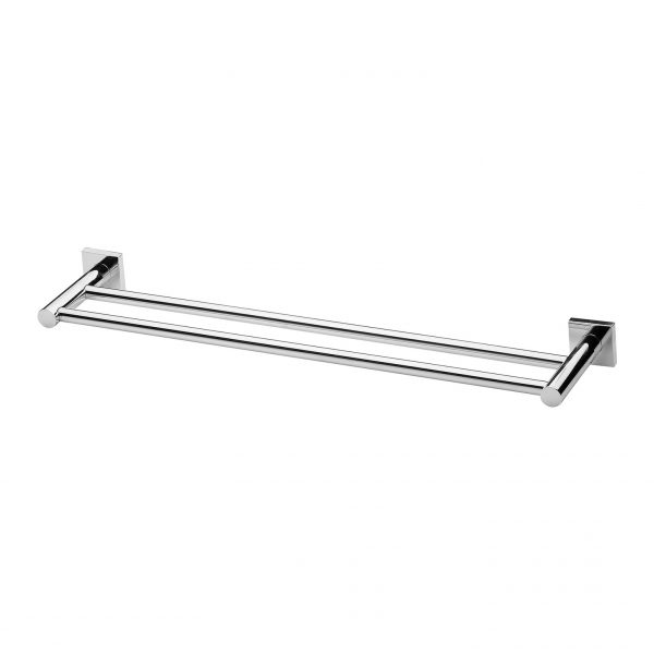 Radii Double Towel Rail 600mm Square Plate