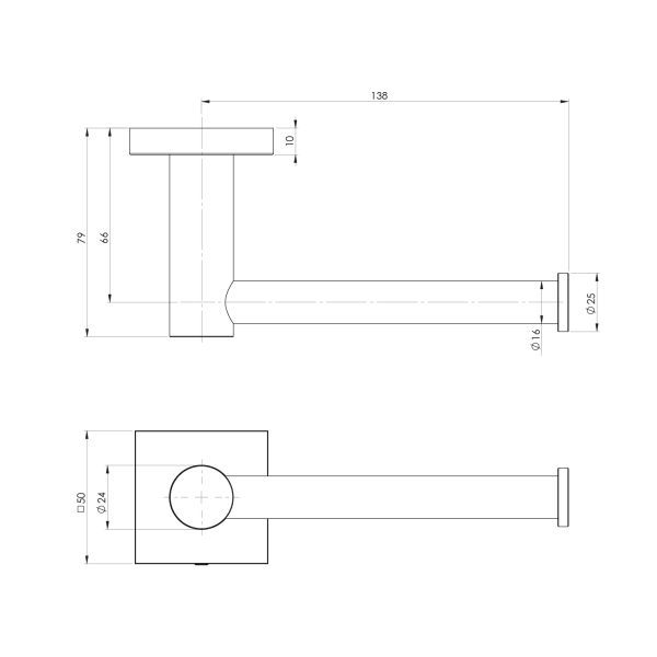 Radii Toilet Roll Holder Square Plate