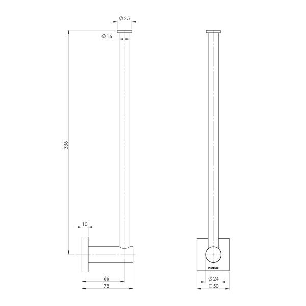Radii Spare Toilet Roll Holder Square Plate