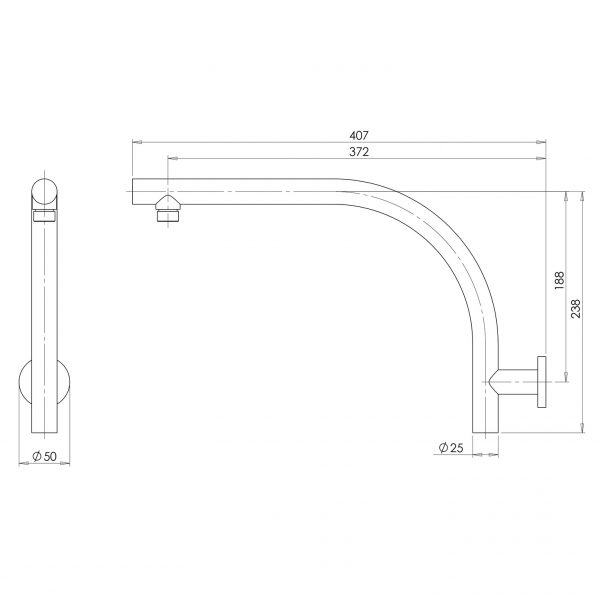 Rush High-Rise Shower Arm