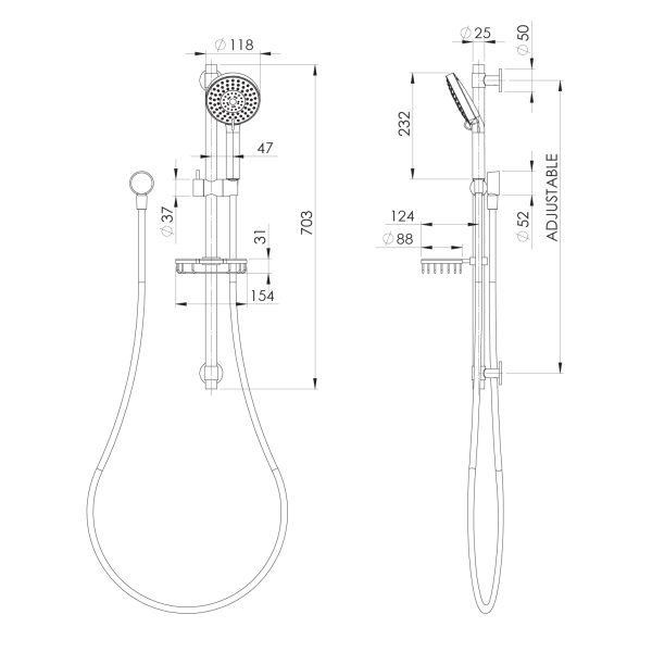 Vivid Premium Rail Shower