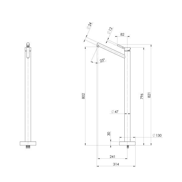 Vivid Floor Mounted Bath Mixer