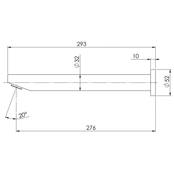 Vivid Wall Bath Outlet 32 x 300mm Angled