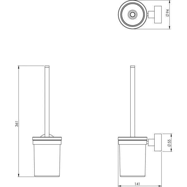 Vivid Toilet Brush & Holder