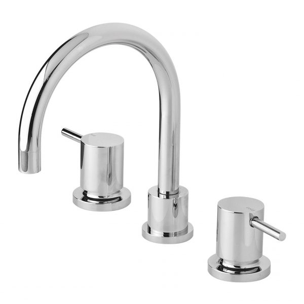 Vivid Pin Lever Basin Set Swivel Gooseneck Outlet - Lead Free