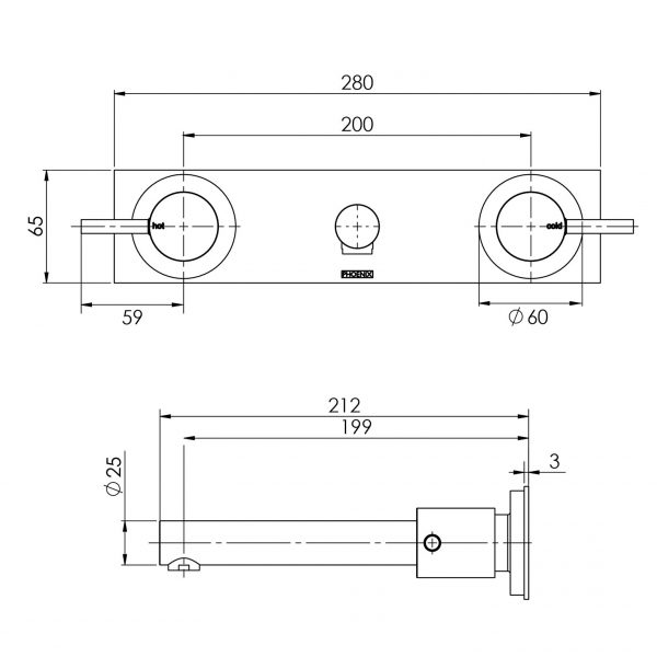 Vivid Pin Lever Basin Set 200mm
