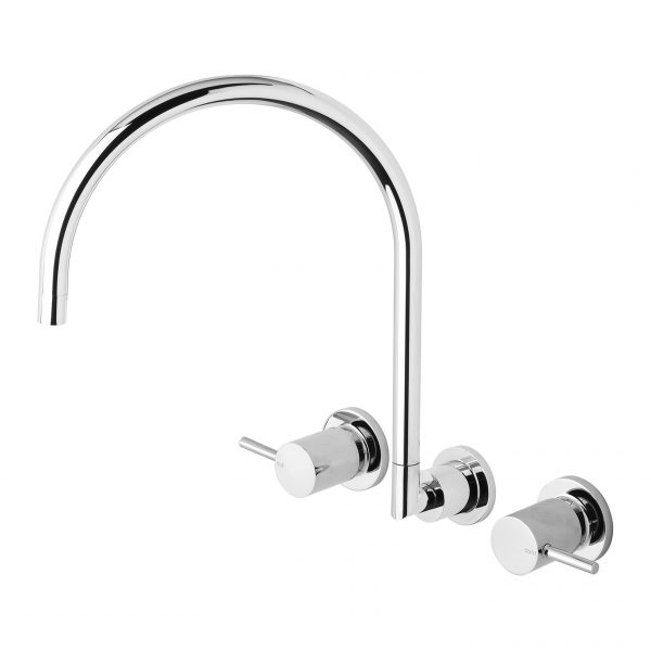 Vivid Pin Lever Wall Sink Set Gooseneck - Lead Free