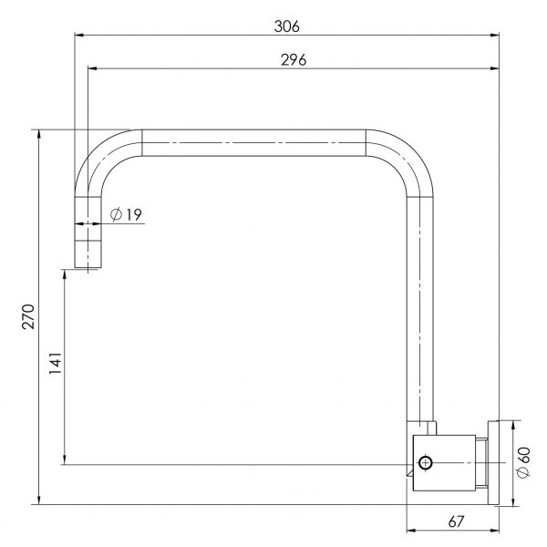 Vivid Pin Lever Wall Sink Set Squareline - Lead Free