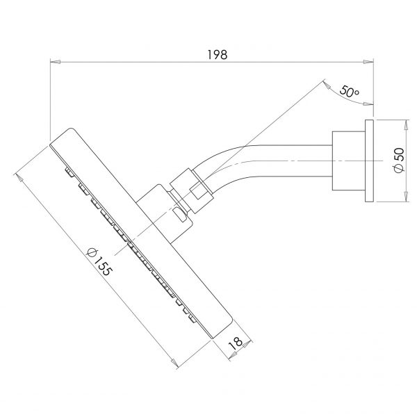 Vivid Slimline Shower Arm & 155mm Round Rose