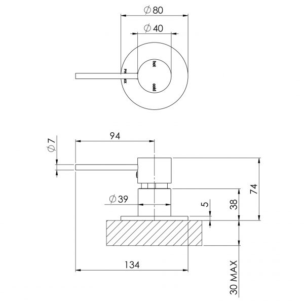 Vivid Slimline Hob Mixer