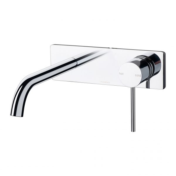 Vivid Slimline Wall Bath Mixer Set 180mm Curved