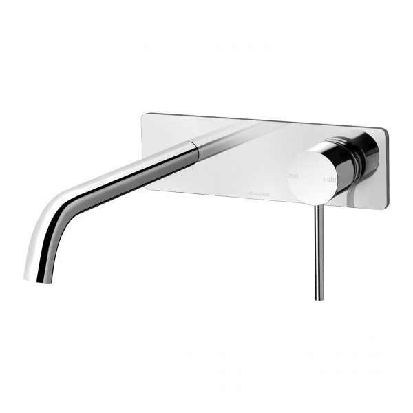 Vivid Slimline Wall Bath Mixer Set 230mm Curved