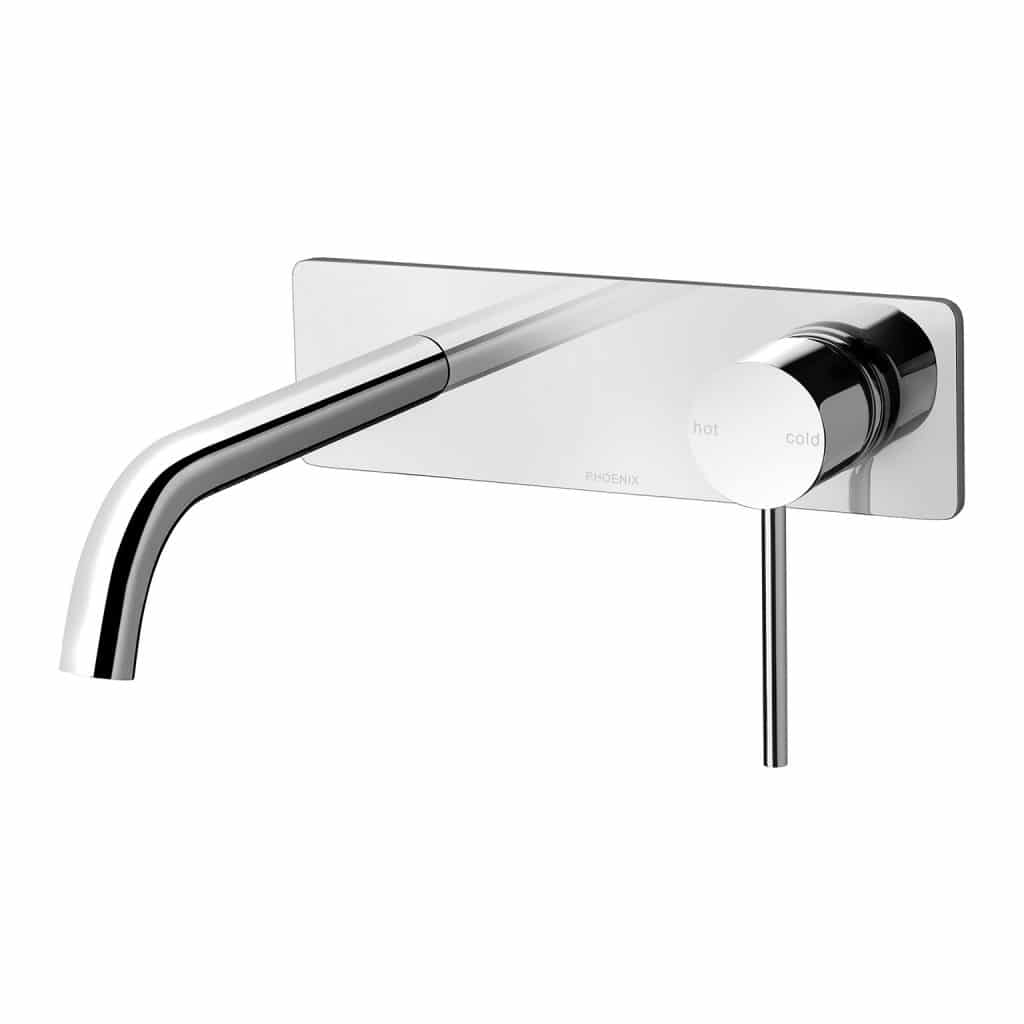 Vivid Slimline Wall Basin Mixer Set 180mm Curved