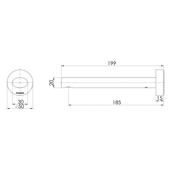 Vivid Slimline Oval Wall Basin Outlet 180mm