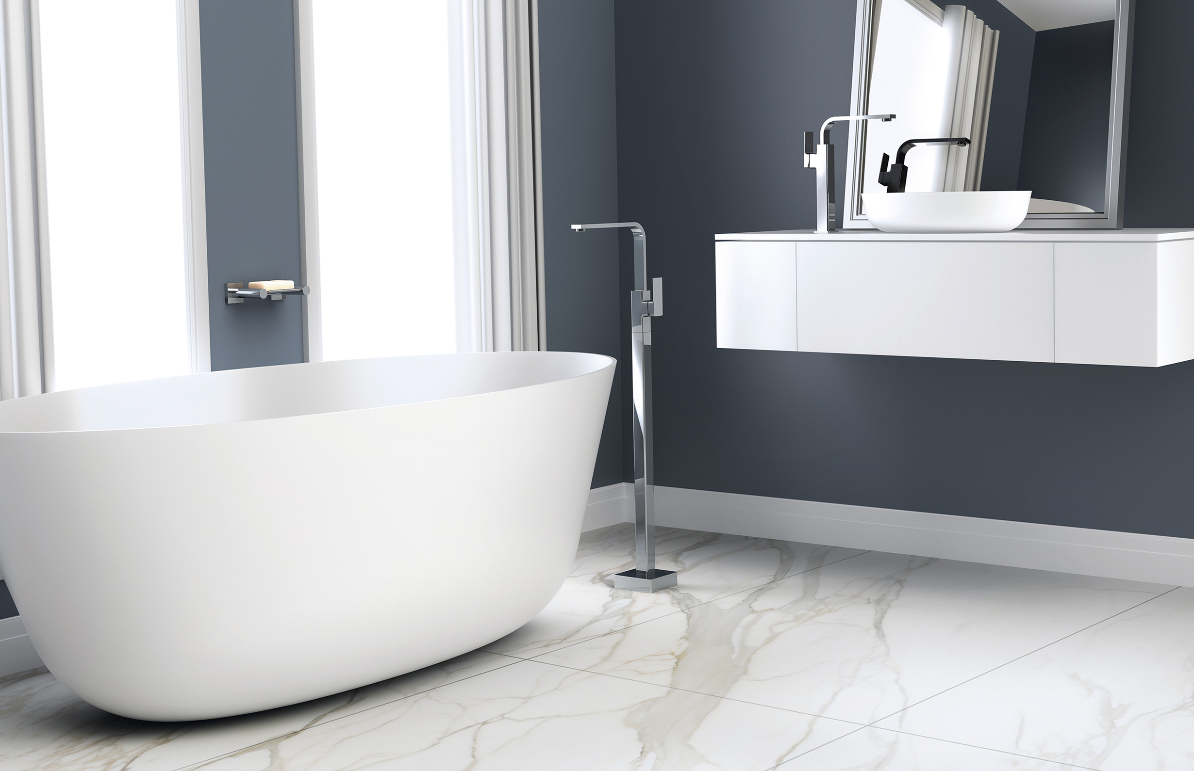 Radii Floor Mounted Bath Mixer