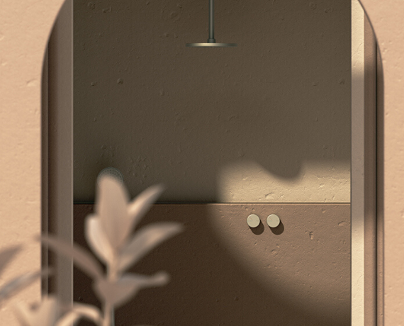 Minimalism maxes out in the bathroom