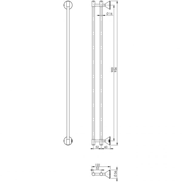Ivy Double Towel Rail 900mm
