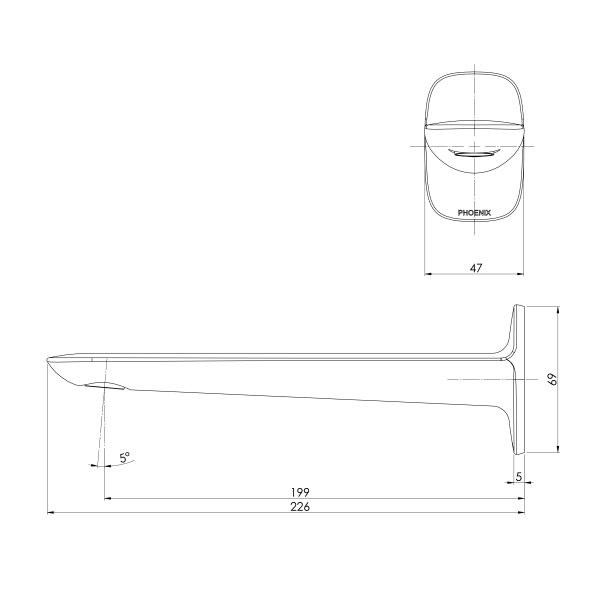 Nuage Wall Basin / Bath Outlet 200mm
