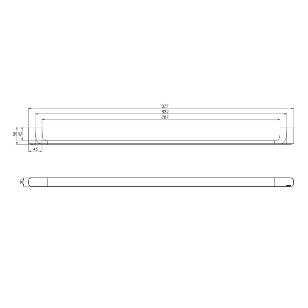 Nuage Single Towel Rail 800mm