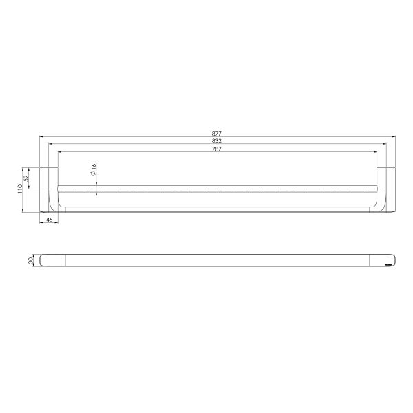 Nuage Double Towel Rail 800mm