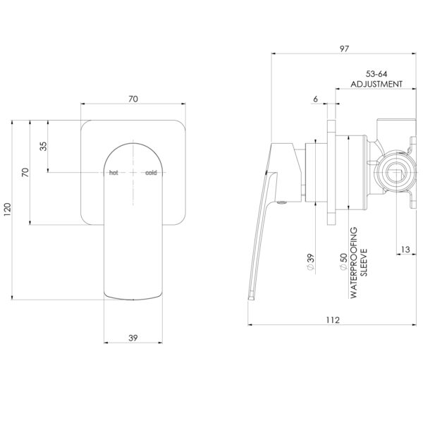 Mekko SwitchMix Shower / Wall Mixer (Fit-Off Kit Only)