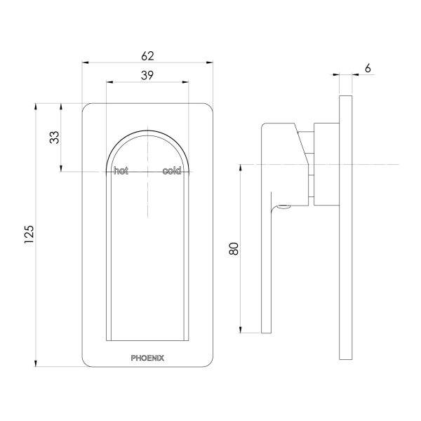 Teel SwitchMix Shower / Wall Mixer (Fit-Off Kit Only)