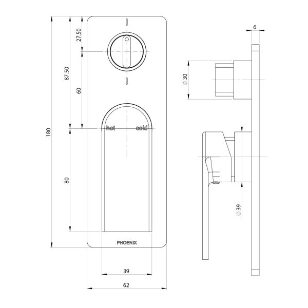 Teel SwitchMix Shower / Bath Diverter Mixer (Fit-Off Kit Only)