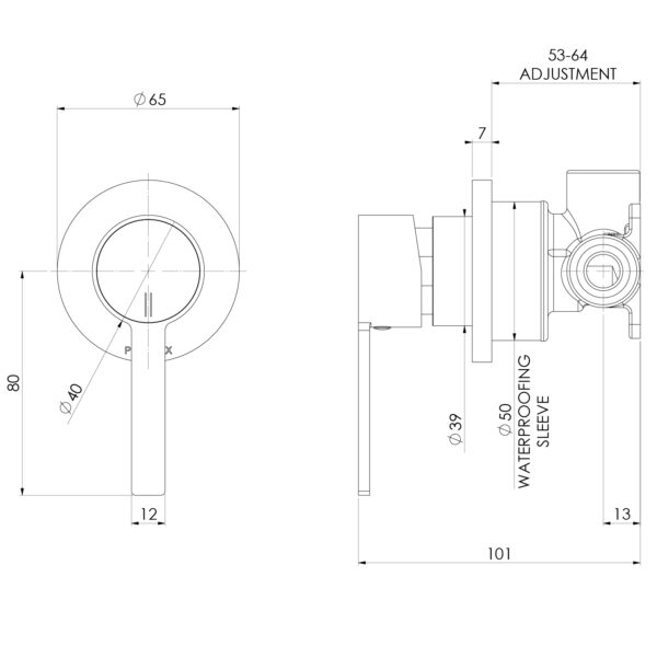 Lexi MKII SwitchMix Shower / Wall Mixer (Fit-Off Kit Only)